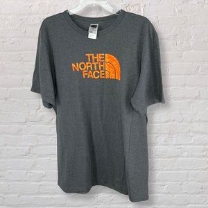 The North Face Gray and Orange Logo Tshirt Size XL